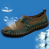 2017 Men shoes breathable genuine leather casual shoes men brand soft closed toe sandals comfortable summer shoes men's flats