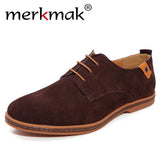 Merkmak 2017 Fashion Men Shoes Suede Leather Casual Lace-up Men's Flats Shoes for Man Rubber Outsole Driving Footwear Drop Ship