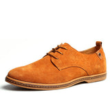 Merkmak 2017 Fashion Men Shoes Suede Leather Casual Lace-up Men's Flats Shoes for Man Rubber Outsole Driving Footwear Drop Ship