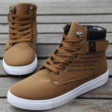 Merkmak Newly Ankle Men Boots 2016 Autumn Winter Wedge Fashion Fur Warm Winter Boots For Man British Style Casual High Top Shoes