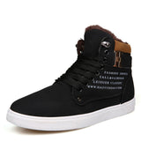 Merkmak Newly Ankle Men Boots 2016 Autumn Winter Wedge Fashion Fur Warm Winter Boots For Man British Style Casual High Top Shoes