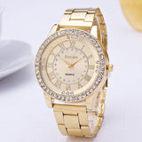 Women's Men's Crystal Rhinestone Stainless Steel Analog Quartz Wrist Watch