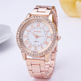 Women's Men's Crystal Rhinestone Stainless Steel Analog Quartz Wrist Watch