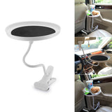Universal 360° Rotating Car Mount Tray Tablet Clamp Holder Organizer for Coffee Tea Drink Food