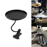 Universal 360° Rotating Car Mount Tray Tablet Clamp Holder Organizer for Coffee Tea Drink Food