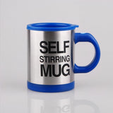 Creative Coffee Mug 400ml /13.5oz Stainless Steel Surface Cup with Lid Lazy Automatic Self Stirring Mug for Travel Office Home