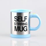 Creative Coffee Mug 400ml /13.5oz Stainless Steel Surface Cup with Lid Lazy Automatic Self Stirring Mug for Travel Office Home